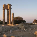 Temple of Apollo Rhodes Acropolis in Rhodes Greece with ancient columns and panoramic view